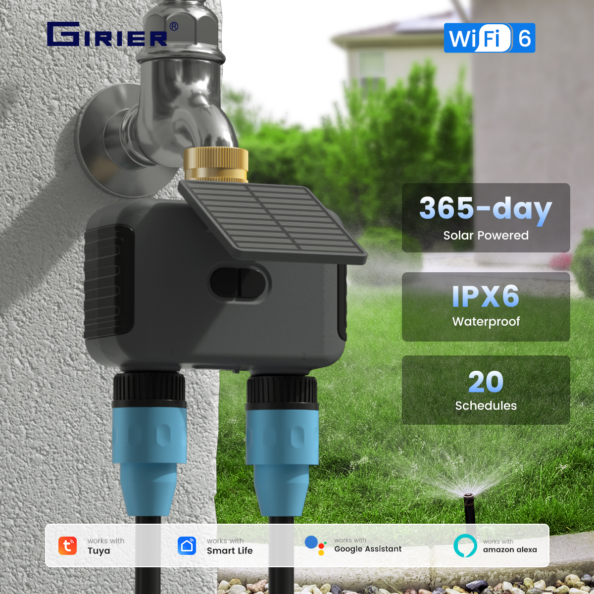 Smart Garden Water Timer - GIRIER Tuya WiFi Smart Water Timer