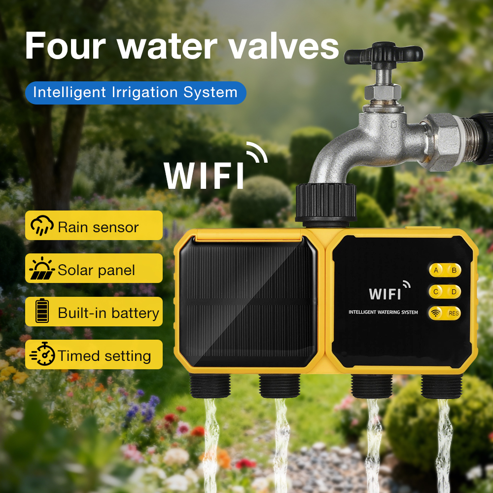 Smart Garden Iot - WiFi Solar Irrigation Timer 1/2/4 Outlets