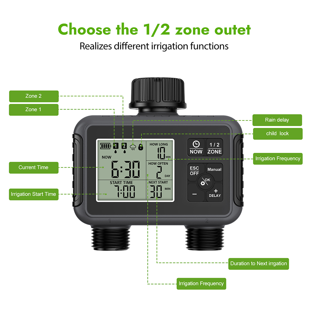 Dual Zone Independent Display  - Smart Garden Water Timer recensie en prijs